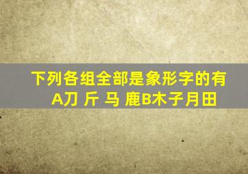 下列各组全部是象形字的有A刀 斤 马 鹿B木子月田